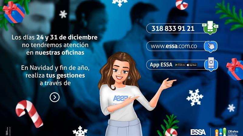 24 y 31 de diciembre cierre temporal de las oficinas de atención presencial