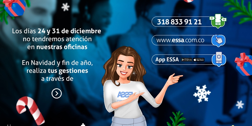 24 y 31 de diciembre cierre temporal de las oficinas de atención presencial