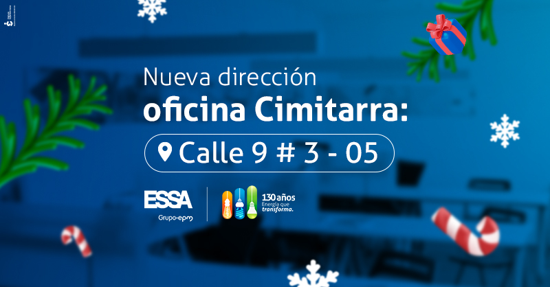 Nueva dirección oficina Cimitarra: Calle 9 # 3-05