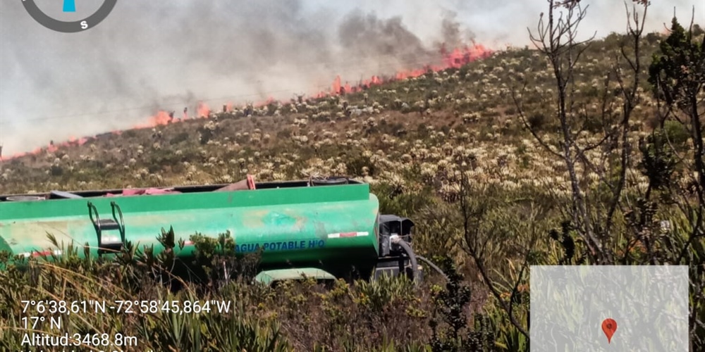 Fotografía que muestra impactos de los incendios en Santander