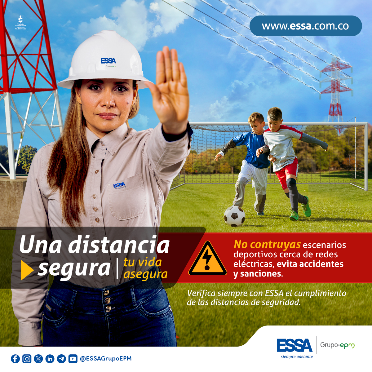 No construyas cerca de las redes eléctricas