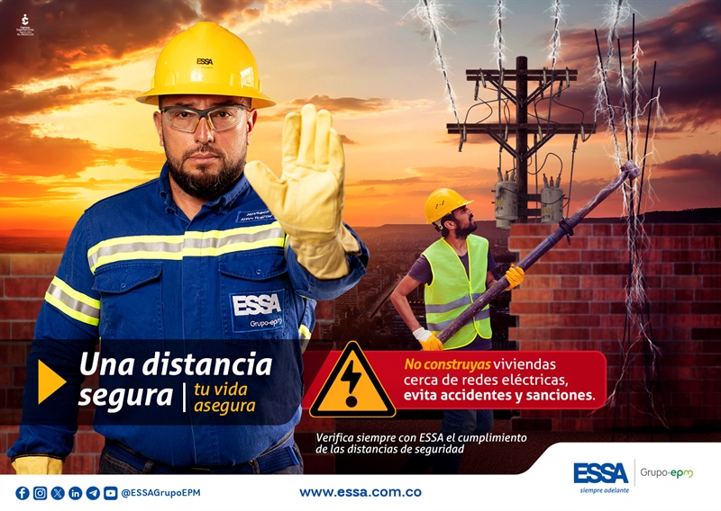 ESSA recuerda la importancia de No construir viviendas cerca de las redes eléctricas