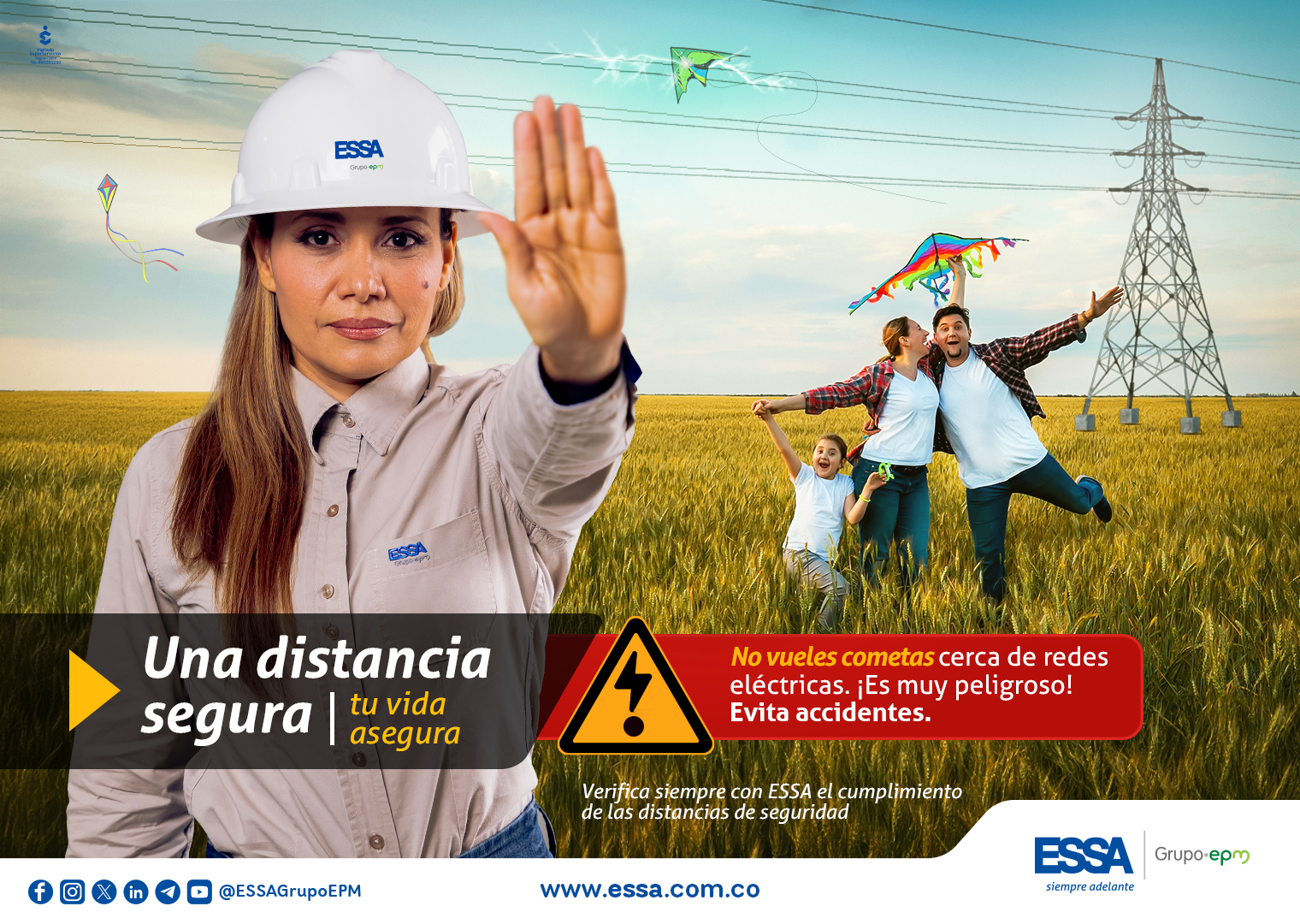 ESSA invita a elevar cometas lejos de las redes eléctricas