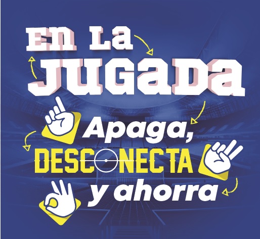 En la imagen dice En La Jugada Apaga desconecta y ahorra