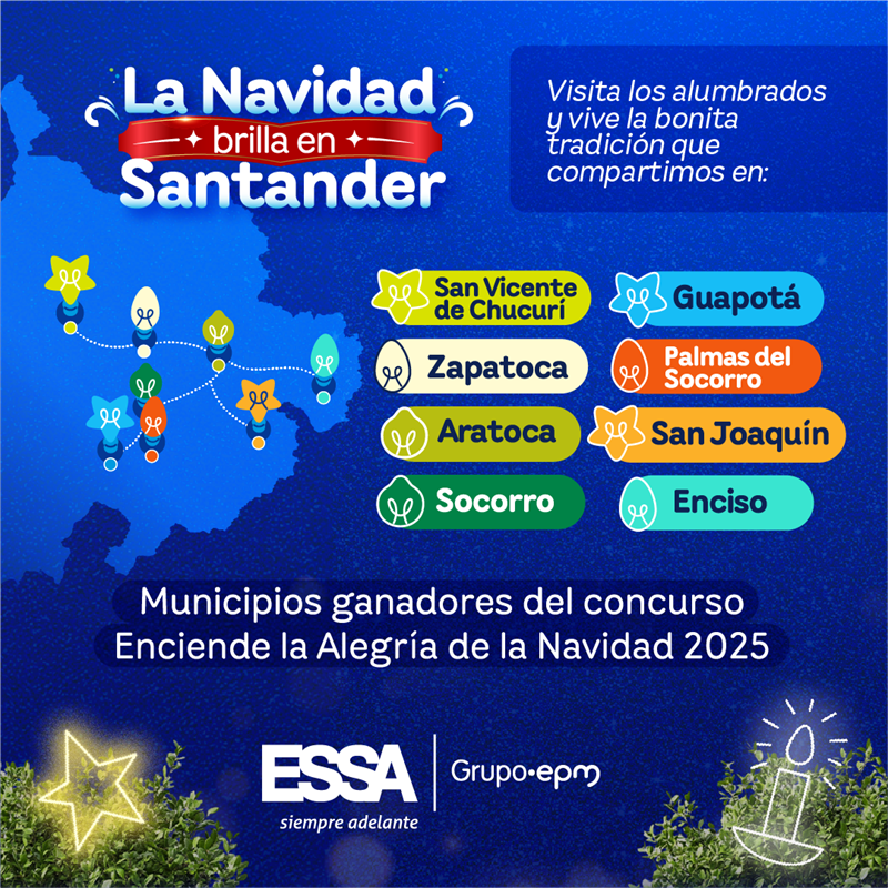 Municipios ganadores del concurso de Navidad ESSA