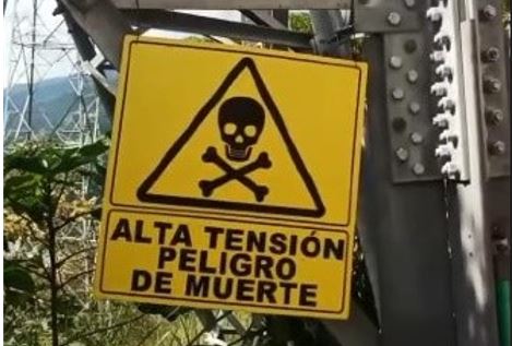 Imagen letrero Peligro Alta tensión