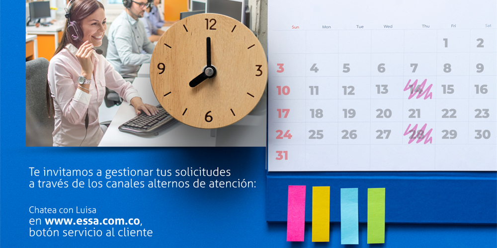 imagen horarios cierre temporal de atención ESSA