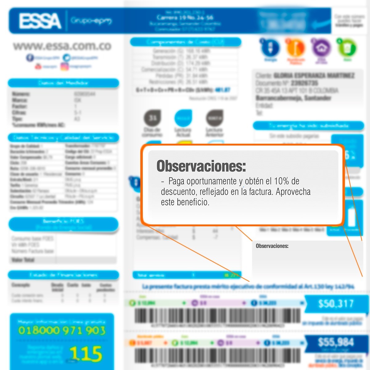 Observaciones factura Imagen explicando Observaciones factura