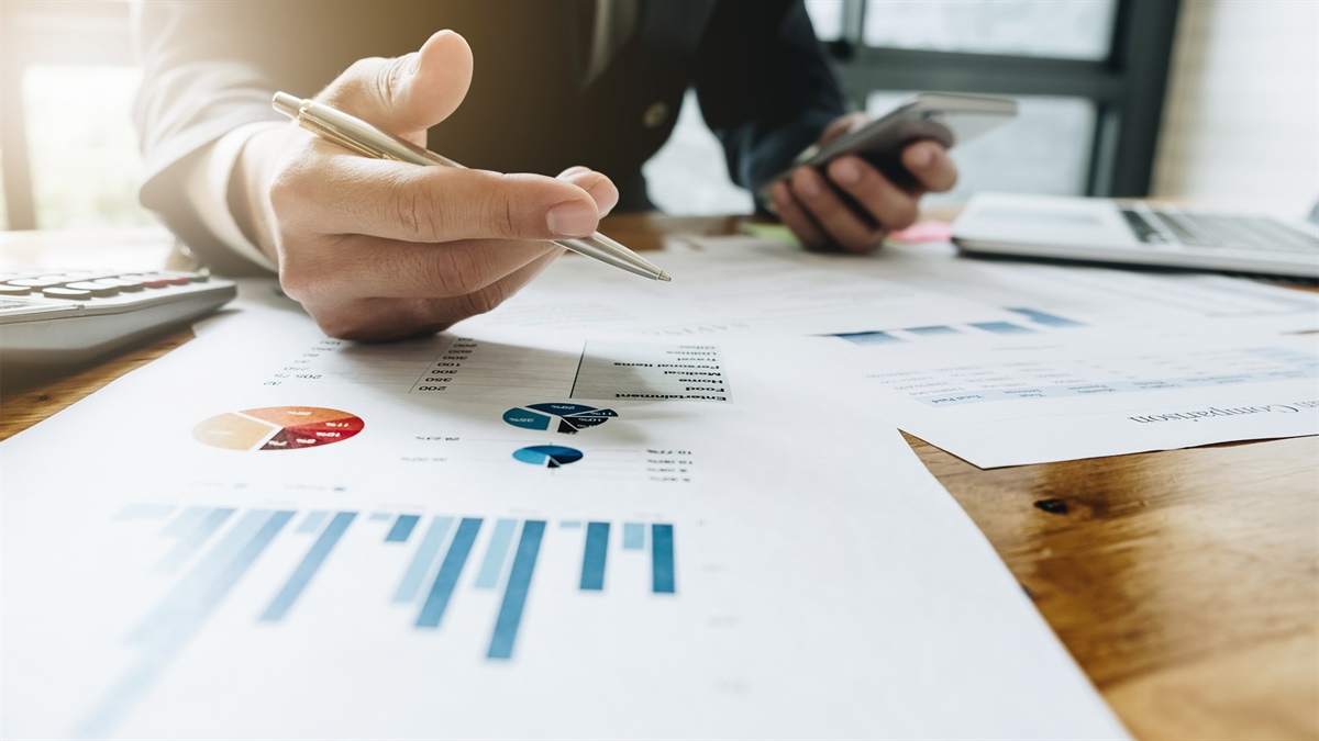 Fotografía persona con datos financieros